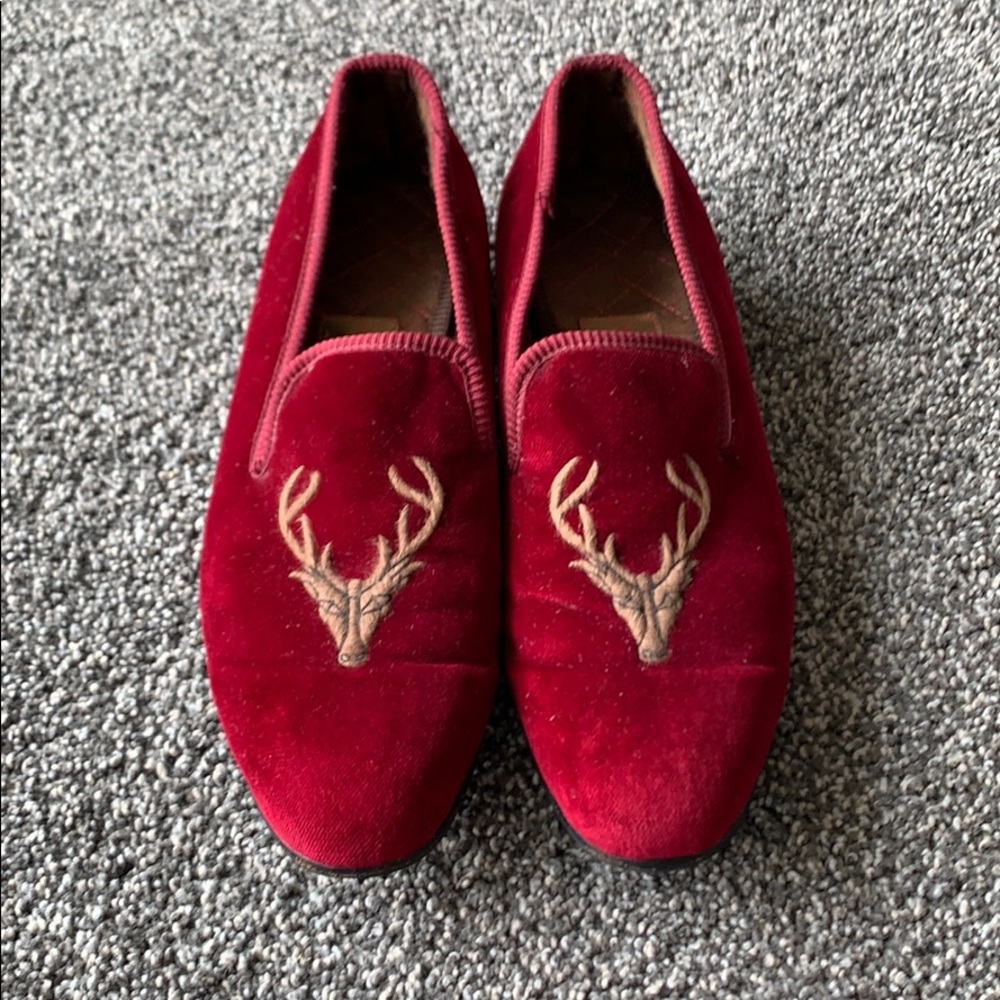 Mathew&Cookson red velvet slippers